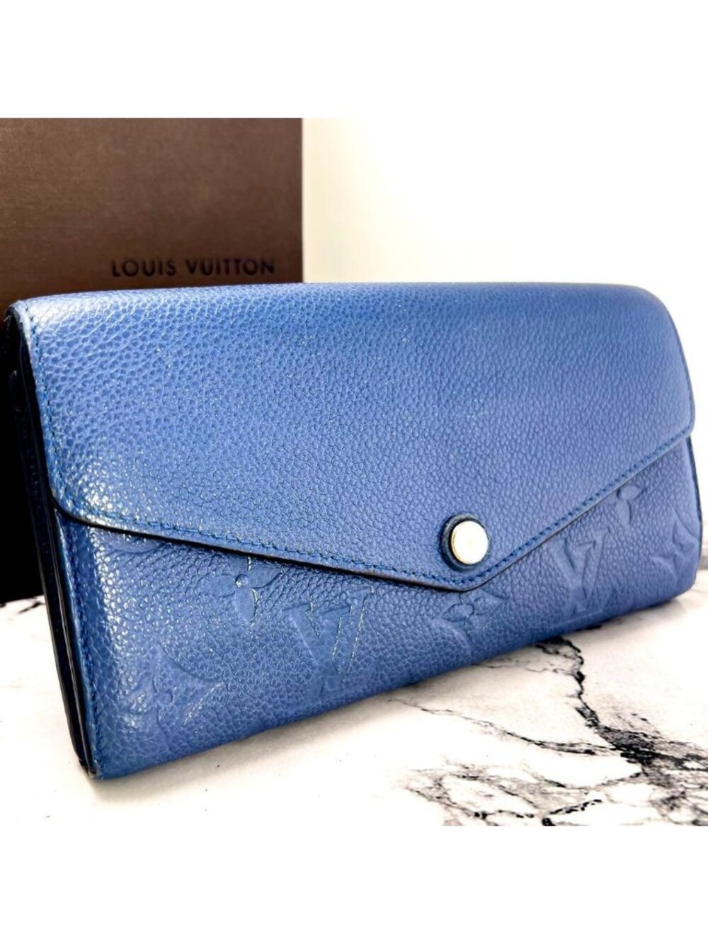 Louis Vuitton Empreinte Portefeuille Sarah Denim Ankle Wallet